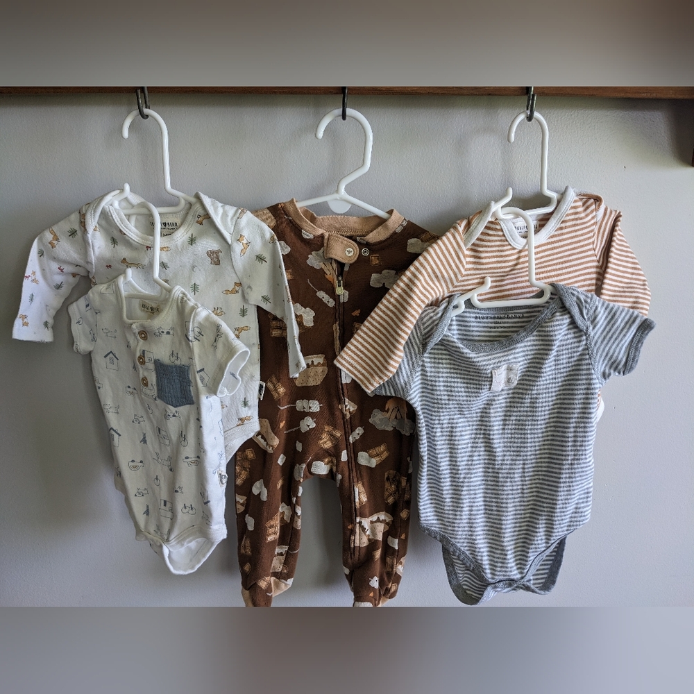 Rabbit & Bear Burts Organic Cotton Baby Clothes Bundle 0-12 Months Neutral Tones